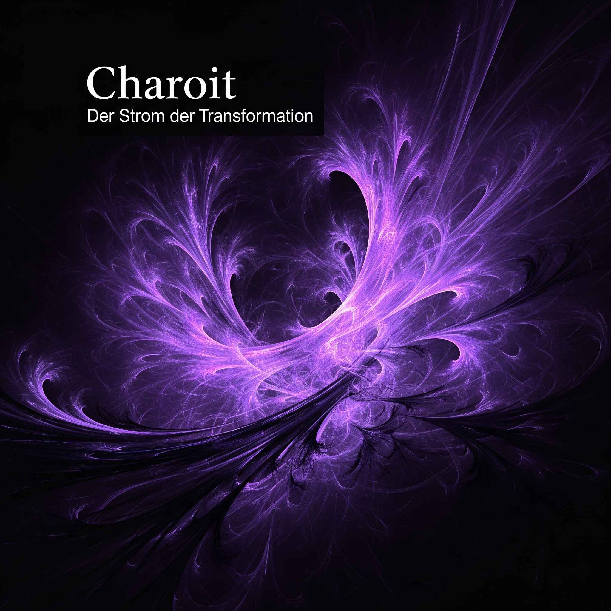 Abstrakte Visualisierung von Charoit und seltenstem Gel-Charoit zum Kaufen in der Schweiz - Der Strom der Transformation | Edelsteinkabinett.Schweiz