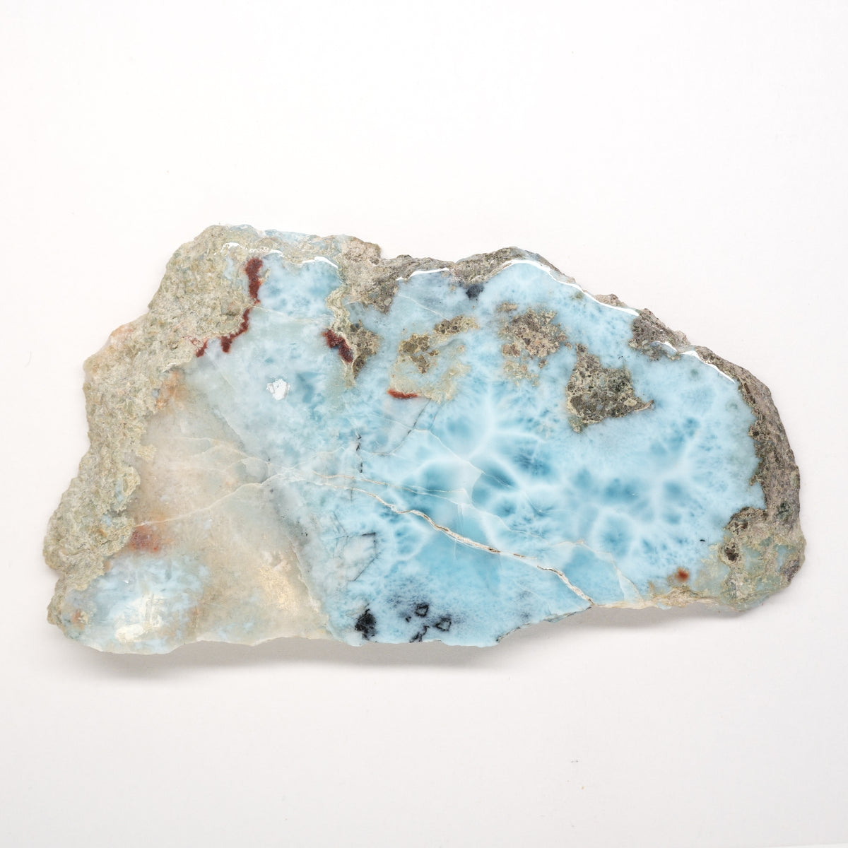 Gel-Larimar Platte & Scheibe (112 g) | Old-Stock | Harmonisierung & Resonanz | «Die Insel von Barahona»