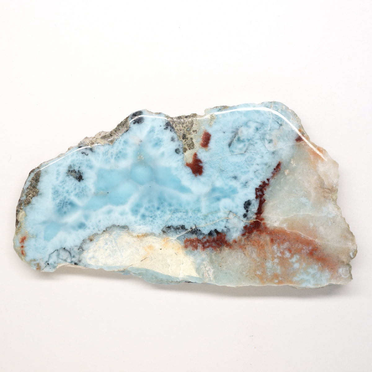 Gel-Larimar Platte & Scheibe (112 g) | Old-Stock | Harmonisierung & Resonanz | «Die Insel von Barahona»