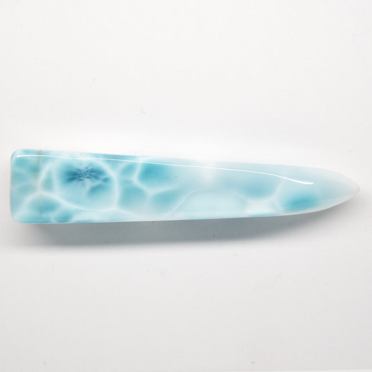 Ice Larimar Griffel & Massagestab (Vierkant) | Akupressur & Resonanz | «Zepter von Barahona»