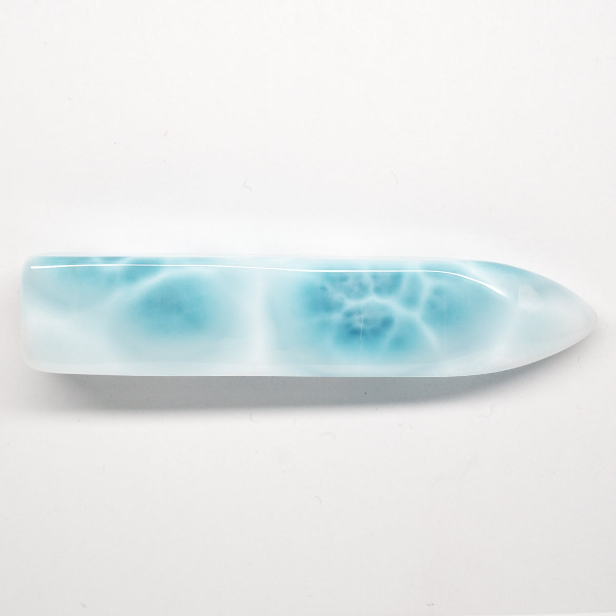 Ice Larimar Griffel & Massagestab (Vierkant) | Akupressur & Resonanz | «Zepter von Barahona»
