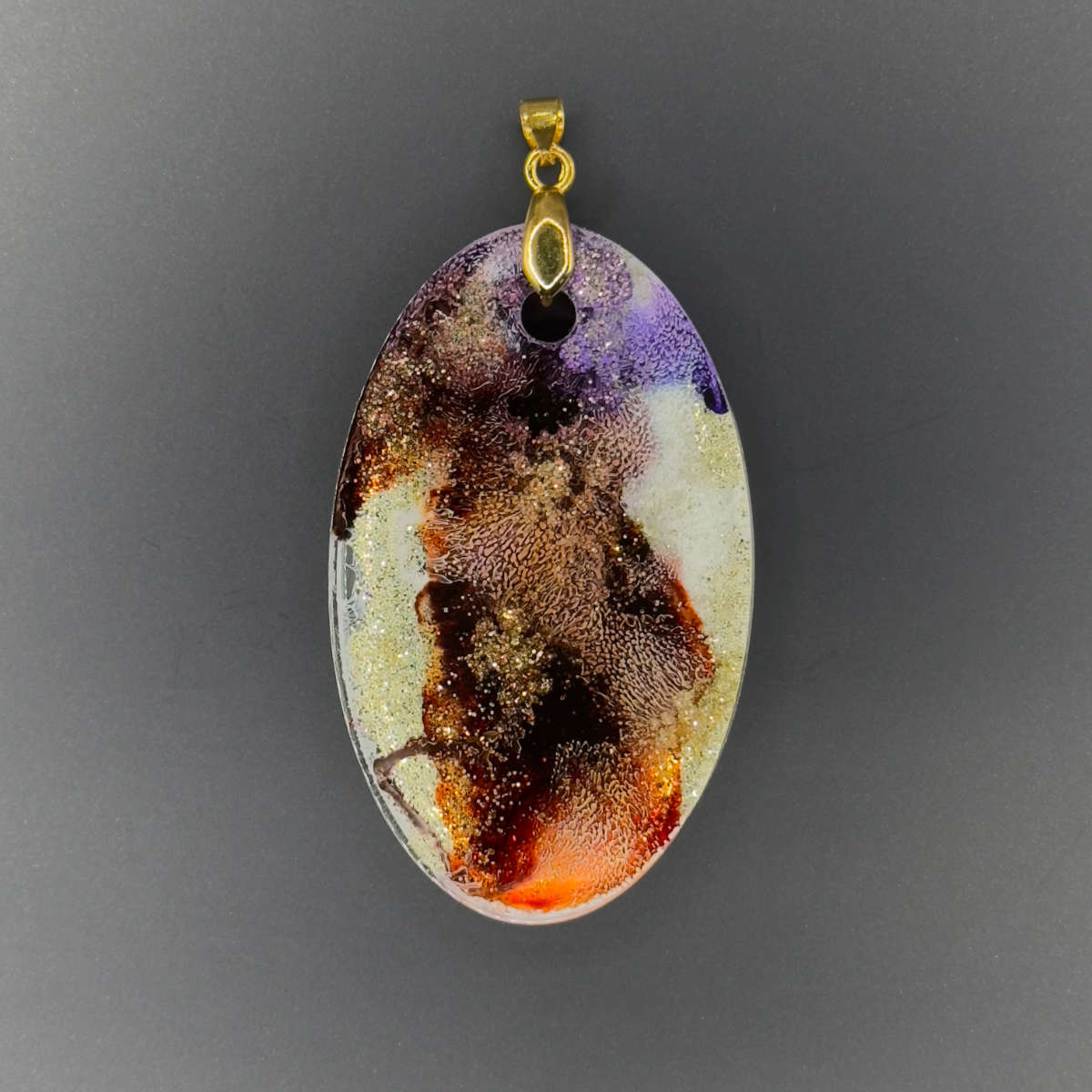 Kosmische Dämmerung in gold und violett | Resin-Art-Unikat | Swiss Art by Eric ℠