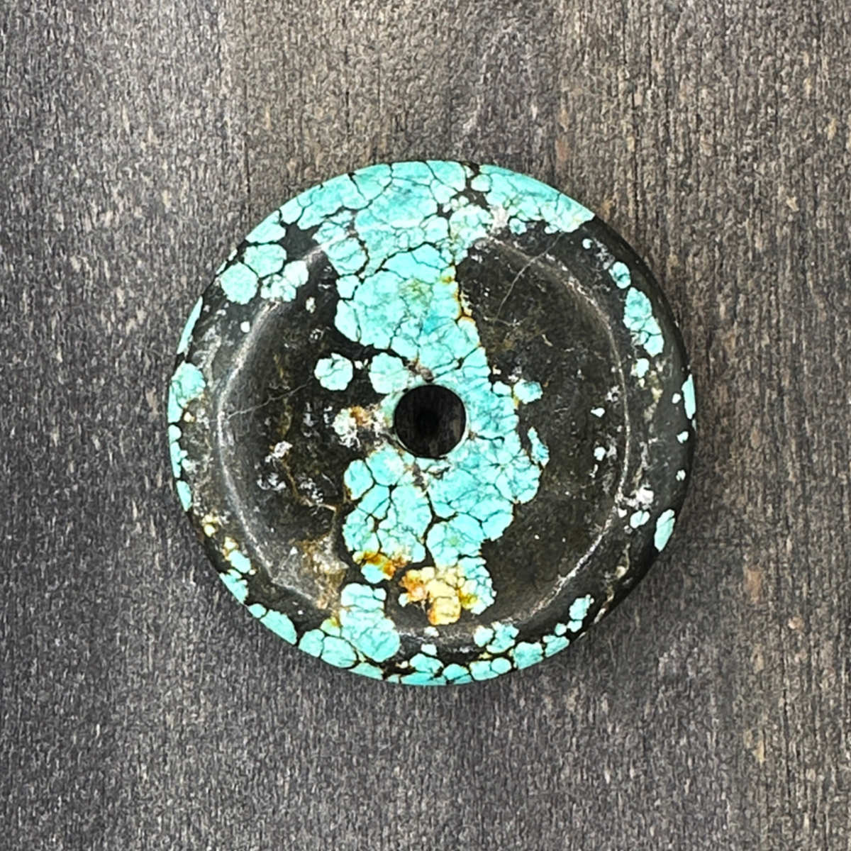 Vintage - Türkis PI-Scheibe - ca. 59 mm, 55 g | «Inseln des Mitternachthimmels»