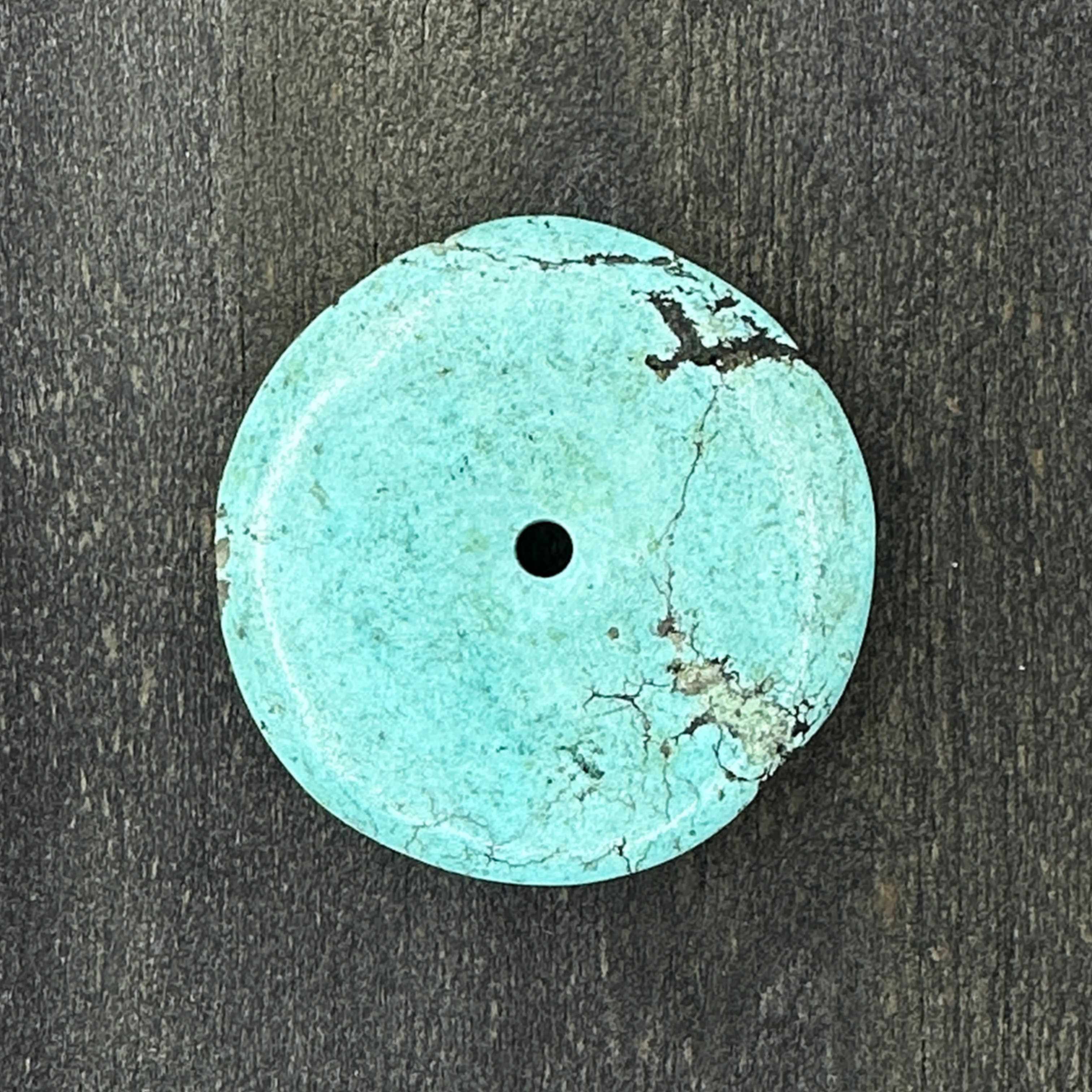 Vintage - Türkis PI-Scheibe - ca. 57 mm, 35 g | Himmelserde im Spinnennetz