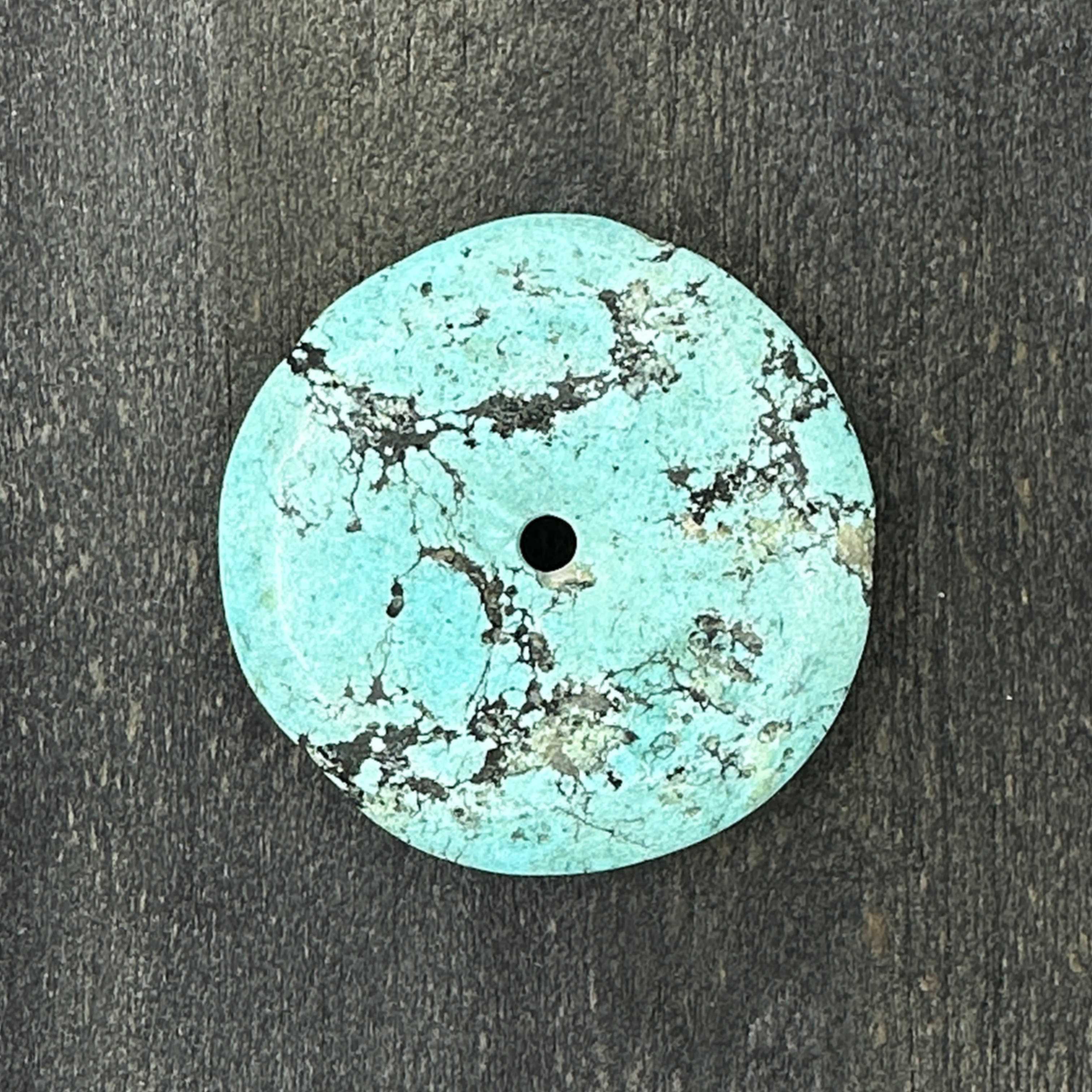 Vintage - Türkis PI-Scheibe - ca. 57 mm, 35 g | Himmelserde im Spinnennetz