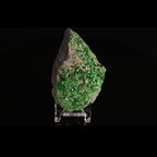 Uwarowit Granat - sehr seltene doppelseitige Mineralstufe mit dichter Kristallstruktur. Handverlesen, Old-Stock, historischer Fund.